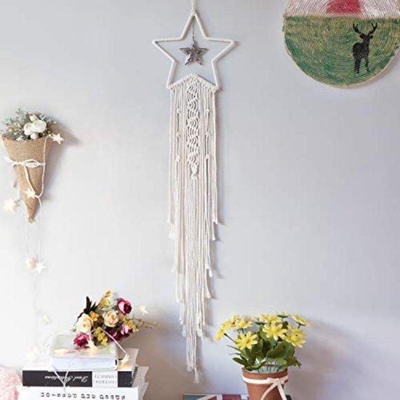 Star & Moon Dream Catcher Macrame Bohemian Decor - Picture 8 of 11